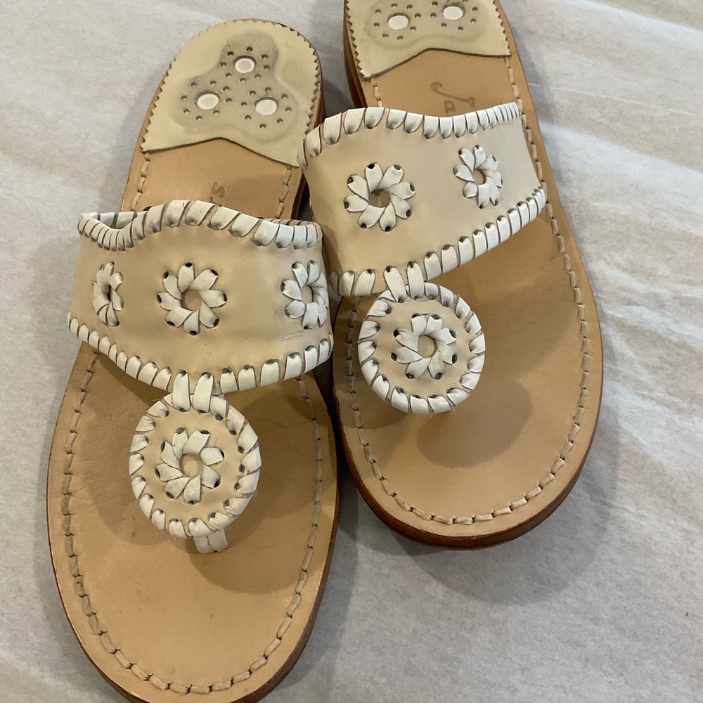 Jack Rogers Cream and White Sandals